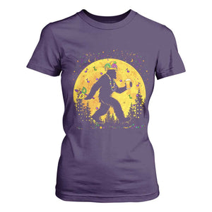 Mardi Gras Bigfoot T Shirt For Women Funny Sasquatch Carnival Trendy Meme TS14 Purple Print Your Wear