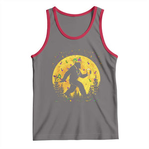 Mardi Gras Bigfoot Tank Top Funny Sasquatch Carnival Trendy Meme TS14 Deep Heather Red Print Your Wear