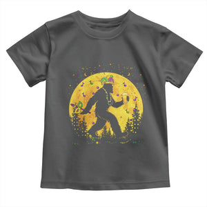 Mardi Gras Bigfoot Toddler T Shirt Funny Sasquatch Carnival Trendy Meme TS14 Dark Heather Print Your Wear