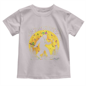 Mardi Gras Bigfoot Toddler T Shirt Funny Sasquatch Carnival Trendy Meme TS14 Ice Gray Print Your Wear