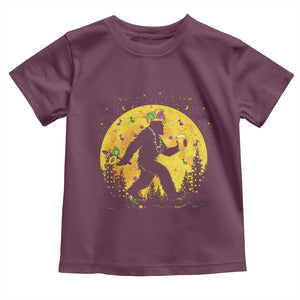 Mardi Gras Bigfoot Toddler T Shirt Funny Sasquatch Carnival Trendy Meme TS14 Maroon Print Your Wear
