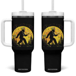 Mardi Gras Bigfoot Tumbler With Handle Funny Sasquatch Carnival Trendy Meme TS14 One Size: 40 oz Black Print Your Wear