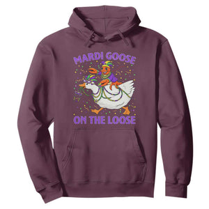 Funny Mardi Gras Hoodie Goose Crawfish Carnival Trendy Meme TS14 Maroon Print Your Wear