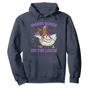 Funny Mardi Gras Hoodie Goose Crawfish Carnival Trendy Meme TS14 Navy Print Your Wear