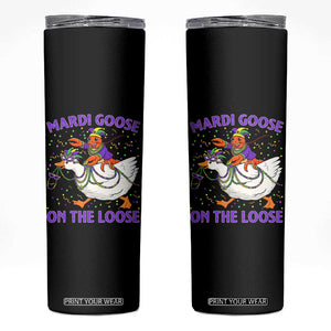 Funny Mardi Gras Skinny Tumbler Goose Crawfish Carnival Trendy Meme TS14 Black Print Your Wear