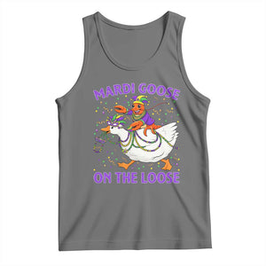 Funny Mardi Gras Tank Top Goose Crawfish Carnival Trendy Meme TS14 Black Heather Print Your Wear