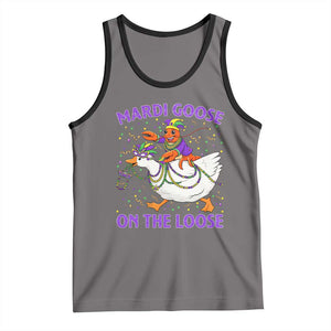 Funny Mardi Gras Tank Top Goose Crawfish Carnival Trendy Meme TS14 Deep Heather Black Print Your Wear