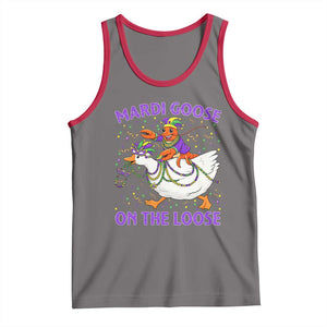 Funny Mardi Gras Tank Top Goose Crawfish Carnival Trendy Meme TS14 Deep Heather Red Print Your Wear