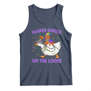 Funny Mardi Gras Tank Top Goose Crawfish Carnival Trendy Meme TS14 Navy Print Your Wear
