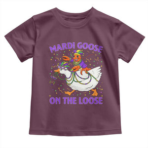 Funny Mardi Gras Toddler T Shirt Goose Crawfish Carnival Trendy Meme TS14 Maroon Print Your Wear
