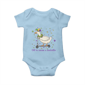Mardi Gras Silly Goose Baby Onesie Off To Cause A Kerfuffle TS14 Light Blue Print Your Wear