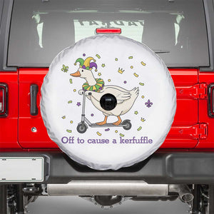 Mardi Gras Silly Goose Spare Tire Cover Off To Cause A Kerfuffle TS14 White Print Your Wear