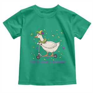 Mardi Gras Silly Goose Toddler T Shirt Off To Cause A Kerfuffle TS14 Irish Green Print Your Wear