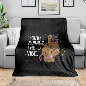Funny Mardi Gras Throw Blanket Marcus The Worm Carnival Trendy Meme TS14 Print Your Wear