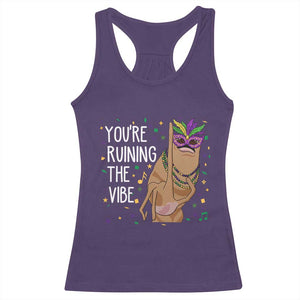 Funny Mardi Gras Racerback Tank Top Marcus The Worm Carnival Trendy Meme TS14 Purple Print Your Wear