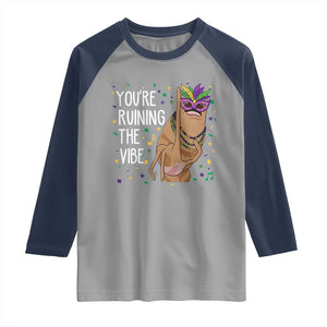 Funny Mardi Gras Raglan Shirt Marcus The Worm Carnival Trendy Meme TS14 Sport Gray Navy Print Your Wear
