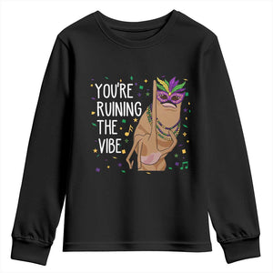Funny Mardi Gras Youth Sweatshirt Marcus The Worm Carnival Trendy Meme TS14 Black Print Your Wear