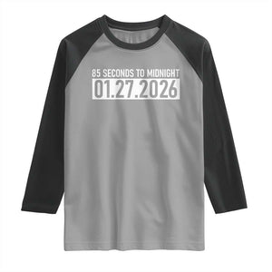 Doomsday Clock Armageddon Raglan Shirt 85 Second To Midnight TS14 Sport Gray Black Print Your Wear
