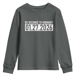 Doomsday Clock Armageddon Youth Sweatshirt 85 Second To Midnight TS14 Dark Heather Print Your Wear