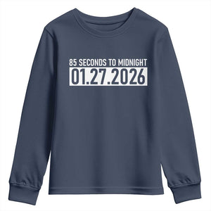 Doomsday Clock Armageddon Youth Sweatshirt 85 Second To Midnight TS14 Navy Print Your Wear