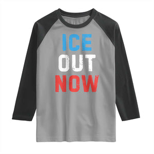 Ice Out Raglan Shirt Minneapolis Resist ICE Immigration Rights Protest TS14 Sport Gray Black Print Your Wear