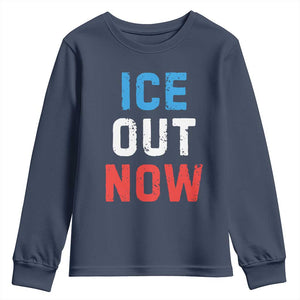 Ice Out Youth Sweatshirt Minneapolis Resist ICE Immigration Rights Protest TS14 Navy Print Your Wear