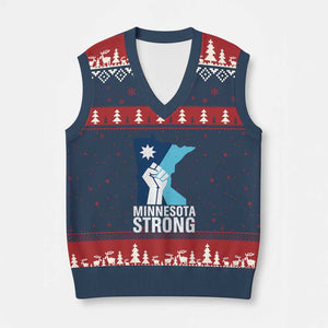 Minnesota Strong V-Neck Knit Sweater Vest Minneapolis Resist ICE Immigration Human Rights Protest TS14 Navy Red Print Your Wear