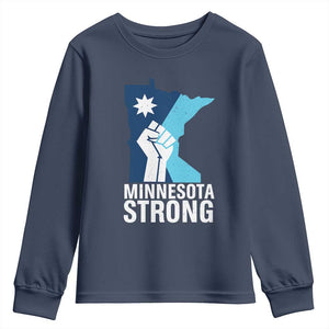 Minnesota Strong Youth Sweatshirt Minneapolis Resist ICE Immigration Human Rights Protest TS14 Navy Print Your Wear