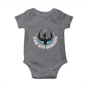 Minnesota Strong Baby Onesie Stand With Minnesota Anti ICE Immigration Rights Protest TS14 Charcoal Print Your Wear