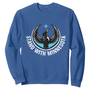 Minnesota Strong Sweatshirt Stand With Minnesota Anti ICE Immigration Rights Protest TS14 Royal Blue Print Your Wear