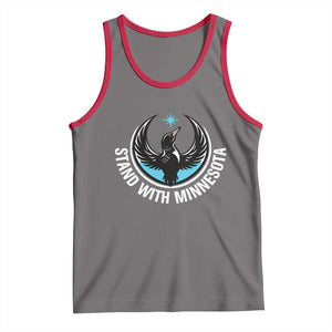 Minnesota Strong Tank Top Stand With Minnesota Anti ICE Immigration Rights Protest TS14 Deep Heather Red Print Your Wear