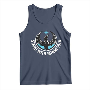 Minnesota Strong Tank Top Stand With Minnesota Anti ICE Immigration Rights Protest TS14 Navy Print Your Wear