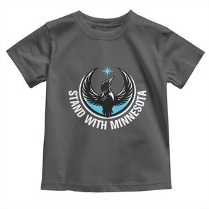 Minnesota Strong Toddler T Shirt Stand With Minnesota Anti ICE Immigration Rights Protest TS14 Dark Heather Print Your Wear