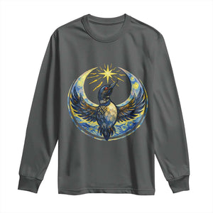 Minnesota Strong Long Sleeve Shirt Minneapolis Loon Starry Night Van Gogh TS14 Dark Heather Print Your Wear