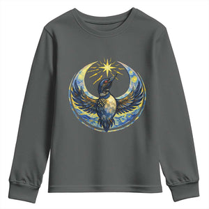 Minnesota Strong Youth Sweatshirt Minneapolis Loon Starry Night Van Gogh TS14 Dark Heather Print Your Wear