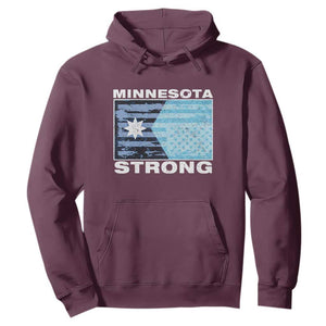Minnesota Strong Hoodie MN State Flag Political Protest MN Resistance Abolish ICE TS14 Maroon Print Your Wear