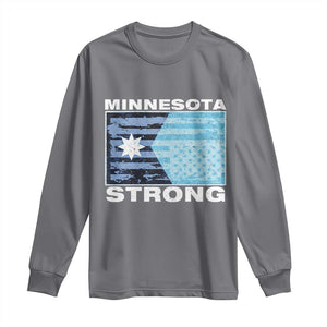 Minnesota Strong Long Sleeve Shirt MN State Flag Political Protest MN Resistance Abolish ICE TS14 Charcoal Print Your Wear