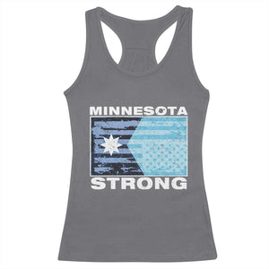 Minnesota Strong Racerback Tank Top MN State Flag Political Protest MN Resistance Abolish ICE TS14 Charcoal Print Your Wear