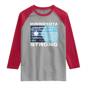Minnesota Strong Raglan Shirt MN State Flag Political Protest MN Resistance Abolish ICE TS14 Sport Gray Red Print Your Wear