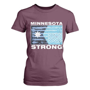 Minnesota Strong T Shirt For Women MN State Flag Political Protest MN Resistance Abolish ICE TS14 Maroon Print Your Wear