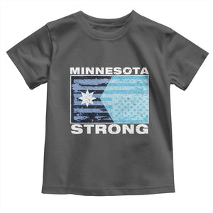 Minnesota Strong Toddler T Shirt MN State Flag Political Protest MN Resistance Abolish ICE TS14 Dark Heather Print Your Wear