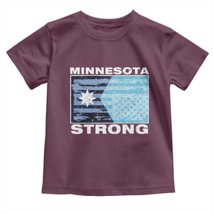 Minnesota Strong Toddler T Shirt MN State Flag Political Protest MN Resistance Abolish ICE TS14 Maroon Print Your Wear