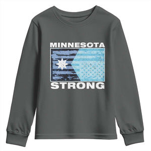 Minnesota Strong Youth Sweatshirt MN State Flag Political Protest MN Resistance Abolish ICE TS14 Dark Heather Print Your Wear