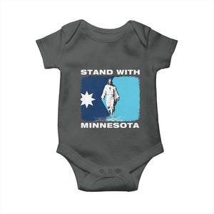 Stand with Minnesota Baby Onesie Christian Jesus Minnesota Strong Subtle Anti ICE TS14 Dark Heather Print Your Wear