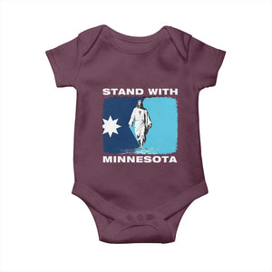 Stand with Minnesota Baby Onesie Christian Jesus Minnesota Strong Subtle Anti ICE TS14 Maroon Print Your Wear