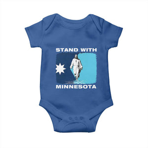 Stand with Minnesota Baby Onesie Christian Jesus Minnesota Strong Subtle Anti ICE TS14 Royal Blue Print Your Wear