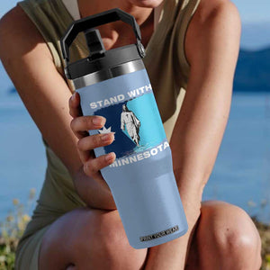 Stand with Minnesota Flip Straw Tumbler Christian Jesus Minnesota Strong Subtle Anti ICE TS14 One Size: 30 oz Light Blue Print Your Wear