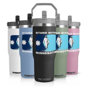 Stand with Minnesota Flip Straw Tumbler Christian Jesus Minnesota Strong Subtle Anti ICE TS14 Print Your Wear