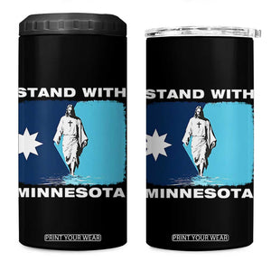Stand with Minnesota 4 in 1 Can Cooler Tumbler Christian Jesus Minnesota Strong Subtle Anti ICE TS14 One Size: 16 oz Black Print Your Wear