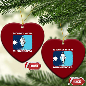 Stand with Minnesota Ceramic Ornament Christian Jesus Minnesota Strong Subtle Anti ICE TS14 Print Your Wear
